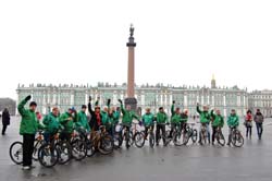 велосипедисты "Яблока" в Санкт-Петербурге
