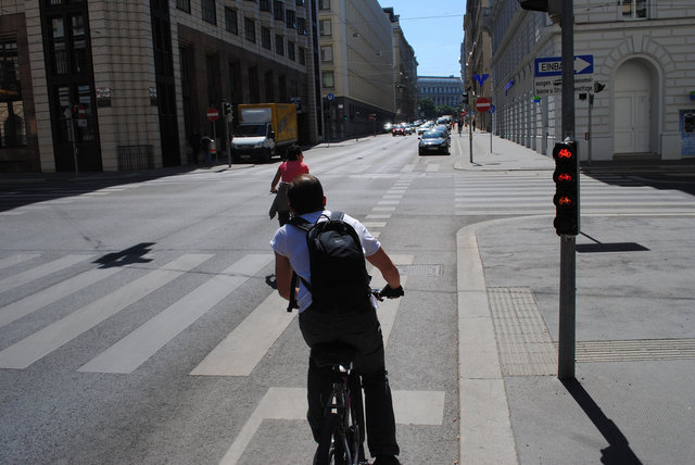 велосипедисты на улицах Вены